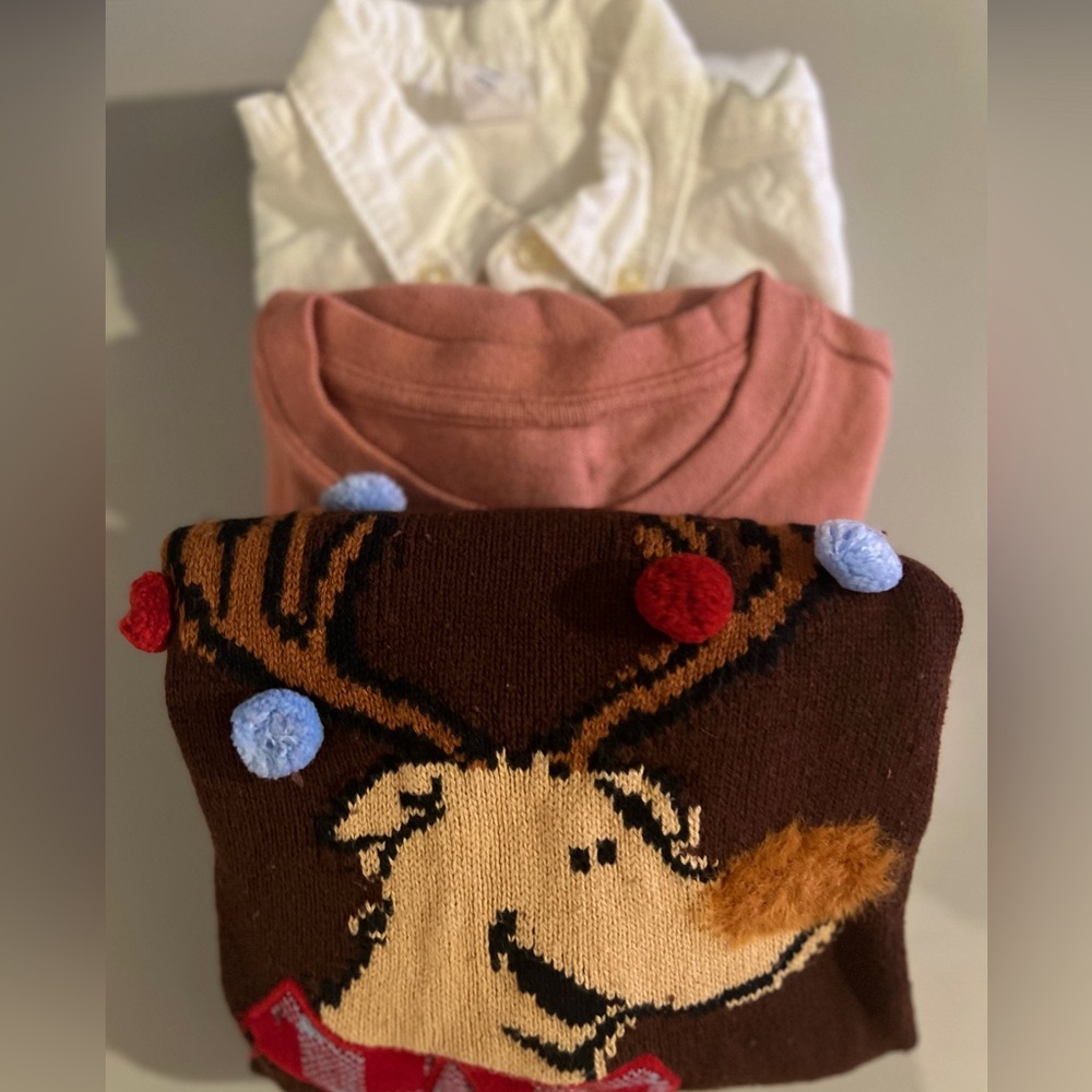 Toddler boy sweaters and button down.